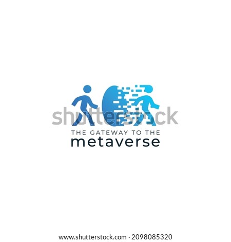 The gateway to the metaverse illustration vector logo design concept
