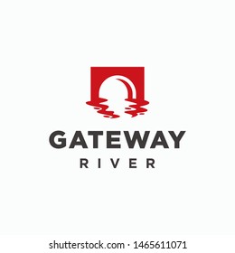 Gateway river logo design template - vector