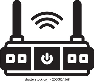 Puerta de enlace, enrutador, antena, electrónica, ethernet, Internet, vector de icono de conexión