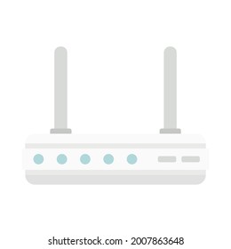 Gateway router icon. Flat illustration of gateway router vector icon isolated on white background