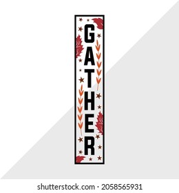 Gather, Holiday Printable Vector Illustration