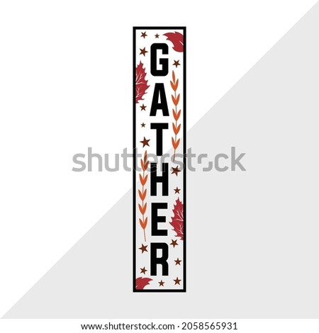 Gather, Holiday Printable Vector Illustration