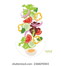 Gather the ingredients for salad in a clear container