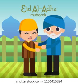 Gather on Eid Al Adha Illustration