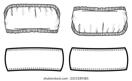 Gathered bandeau bra blouse top design flat sketch fashion illustration drawing with front and back view. strapless blouse bra top drawing vector template