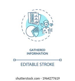 Gathered Information Concept Icon. Protocol Component Idea Thin Line Illustration. Patient Medical History. Medicine Safety Assessment. Vector Isolated Outline RGB Color Drawing. Editable Stroke