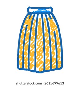 gathered skirt doodle icon sketch vector. gathered skirt sign. isolated symbol illustration