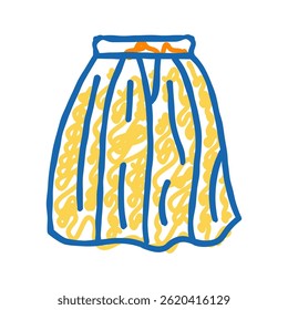 gathered skirt doodle icon sketch vector. gathered skirt sign. isolated symbol illustration