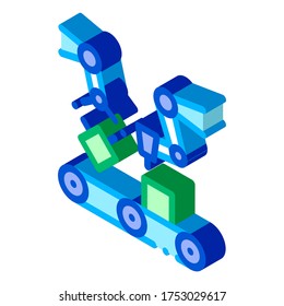 Gathering Conveyer Artificial vector isometric sign. color isolated symbol illustration