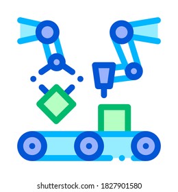 Recopilando la línea delgada del icono de señalización vectorial artificial del viajero. Brazo Mecánico De Detalle De Robot De Inteligencia Artificial Para Pictograma Lineal De Construcción. Huellas digitales, microchip, ilustración de contorno de ensamblaje