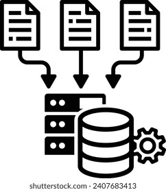 gathering data icon vector collect data sign