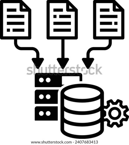 gathering data icon vector collect data sign