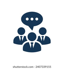 Icono de reunión. Ilustración vectorial aislada en fondo blanco.