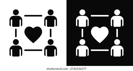 Estilo de fondo blanco y negro del icono de la recolección