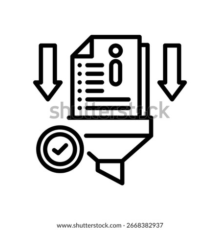 Gathering Information Icon Line Vector Illustration