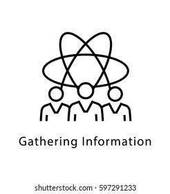 Gathering Information Vector Line Icon 