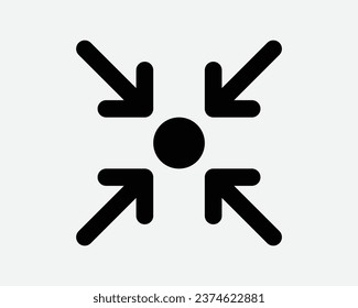 Punktbogen-Symbol mit vier Zeiger-Zielversammlungsposition Position Position Position Position Hier Zielpunkt Schwarze Form-Linie-Rahmenzeichen EPS-Vektorsymbol