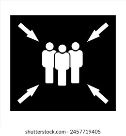 Icono de punto de reunión, icono de Vector de punto de reunión de personas