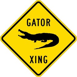 Gator Crossing Sign Safety Anzi