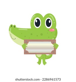 Gator Glee Inc A Logo Featuring a Cute and Adorable Crocodile Vector
