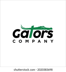gator Typography logo design vector