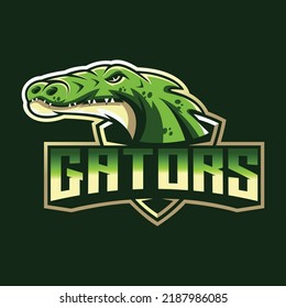 Gators head shield mascot logo good use for symbol identity emblem badge and more