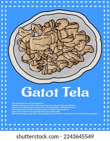 	
Gatot tela snack in doodle, cartoon style