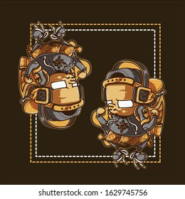 A gatotkaca slang artwork illustration. file vector editable