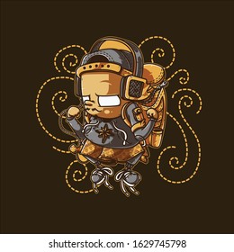 A gatotkaca slang artwork illustration. file vector editable