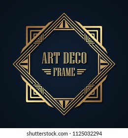 Gatsby Art Deco border frame. Abstract ornamental pattern. Template for design