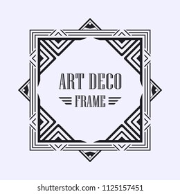Gatsby Art Deco border frame. Abstract ornamental pattern. Template for design