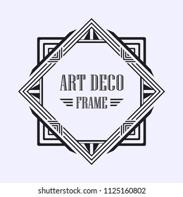 Gatsby Art Deco border frame. Abstract ornamental pattern. Template for design