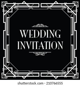 gatsby art deco wedding invite