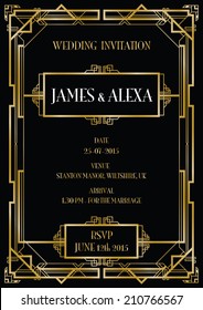 Gatsby Art Deco Wedding Invite Background