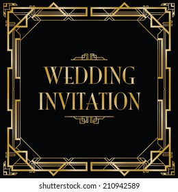 Gatsby Art Deco Wedding Invite