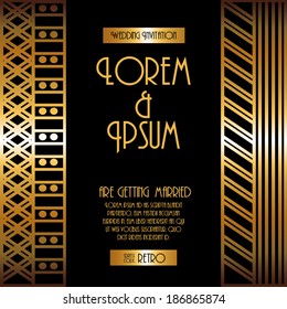 Gatsby design over black background, vector illustration