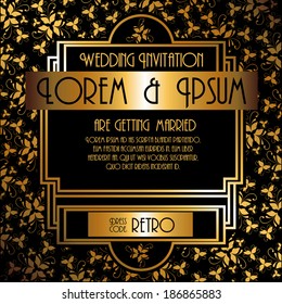 Gatsby design over black background, vector illustration
