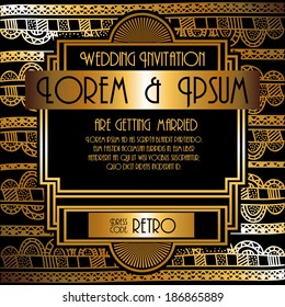 Gatsby design over black background, vector illustration