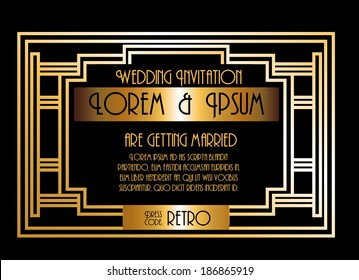 Gatsby design over black background, vector illustration