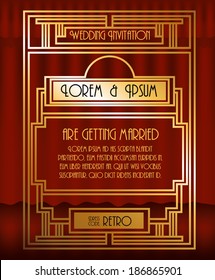 Gatsby design over red background, vector illustration