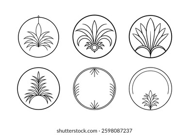 Gatsby palmette  circle ornament vector art.