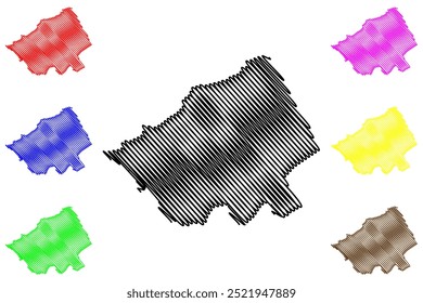 Gau District (Switzerland, Swiss Confederation, Canton of Solothurn or Soleure) map vector illustration, scribble sketch Bezirk Gäu map