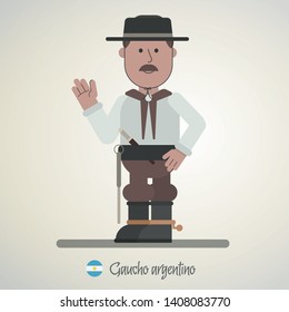 Gaucho argentino tomando mate sonriendo - Vector