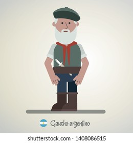 Gaucho argentino tomando mate sonriendo - Vector