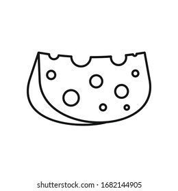 Gauda cheese line icon. Vector Gauda cheese in line style isolated on white background. Element for web, game and advertising