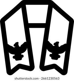 Diseño de icono de estilo de contorno de chal de Gauda