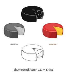 Gauda.Different kinds of cheese single icon in cartoon style vector symbol stock illustration web.