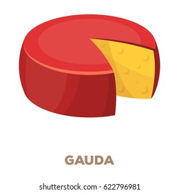 Gauda.Different kinds of cheese single icon in cartoon style vector symbol stock illustration web.