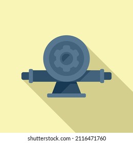 Gaude pump icon flat vector. Water motor. Machine station