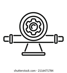Gaude pump icon outline vector. Water motor. Machine station